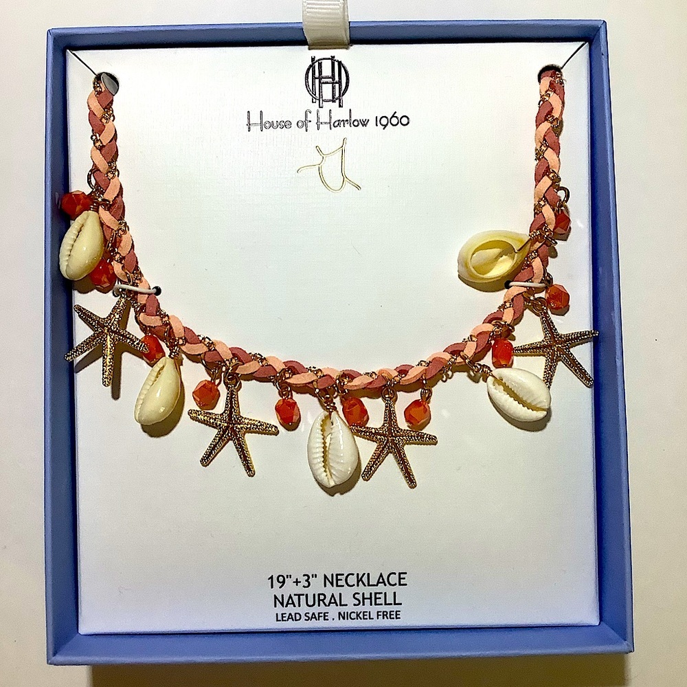 House Of Harlow 1960 Starfish Cowrie Shell Necklace New